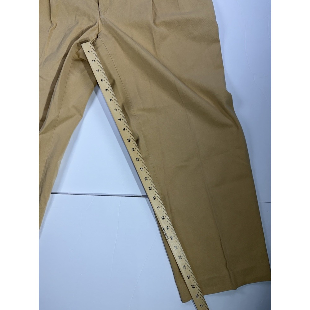 Burberry London Tan Dress Pants Men's 33x27 Pleated Cotton Luxury - Picture 4 of 5